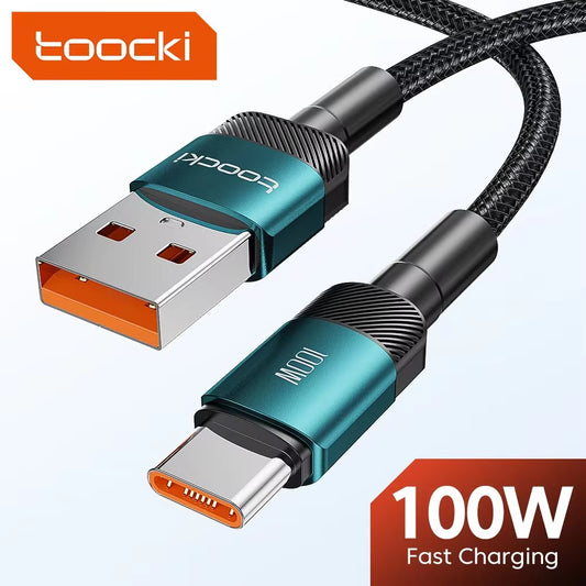 100W USB-C Fast Charging Cable - 2M braided Type-C cord